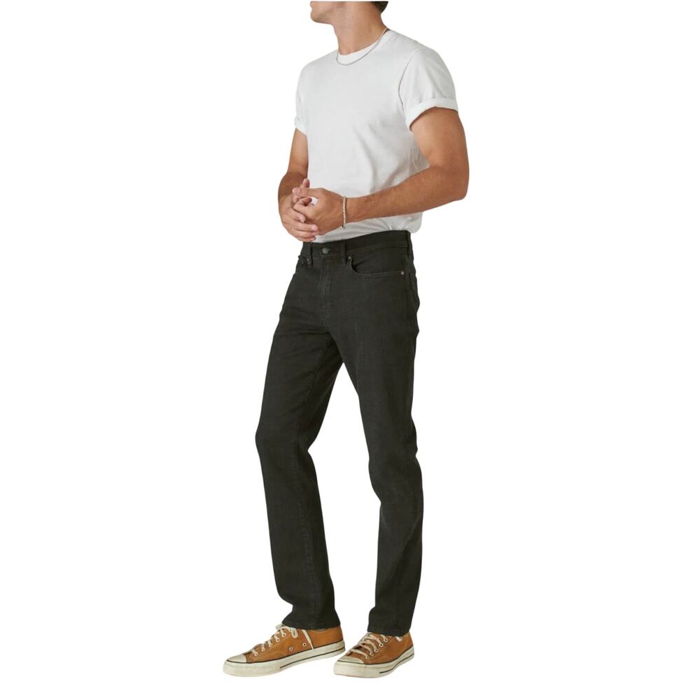 Lucky Brand 121 Slim Straight Black Jeans, Stretch Denim, Men's 32x30